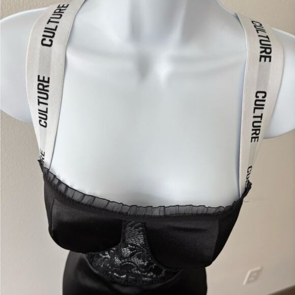 Satin Dress Medium Lace Mesh Ruffle Bustier BodyCon Festival Dark Fairy Romantic - Picture 8 of 12